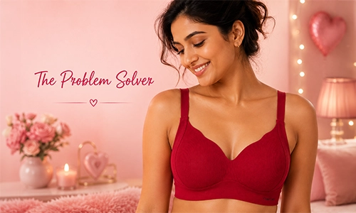 The Problem Solver: Shyaway Savvy Red Scallop Neckline Ribbed Seamless Bra
