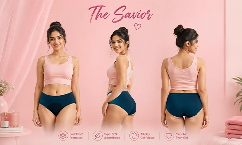 The Savior: Susie Moroccan Blue Gentle Absorbent Period Care Panty